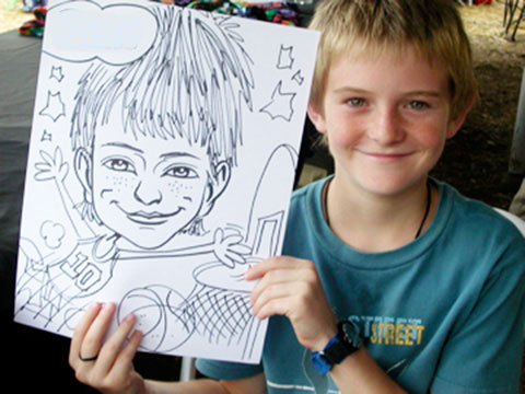 Party caricatures for kid's party, birthday party, theme party