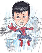Superhero, Kid's Theme Parties, Action Caricatures by Bill&nbsp; Phoenix, Scottsdale, Tempe, Chandler, Glendale, Mesa, Gilbert