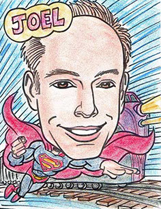 Superhero caricatures, gift caricatures, superhero party, superhero theme party, Superman