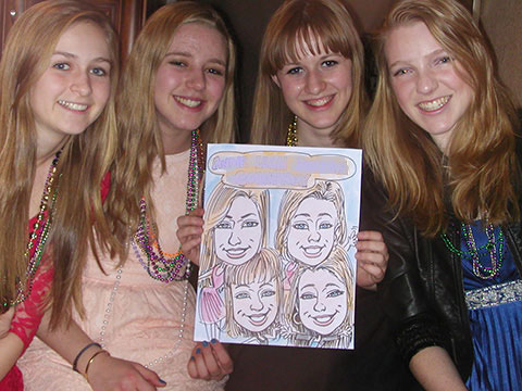 Sweet 16 Party Caricature by Bill Wylie